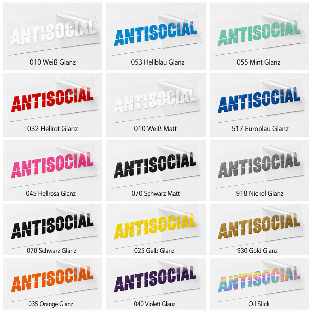 Antisocial Autoaufkleber – Wetterfester Tuning Sticker aus Vinyl