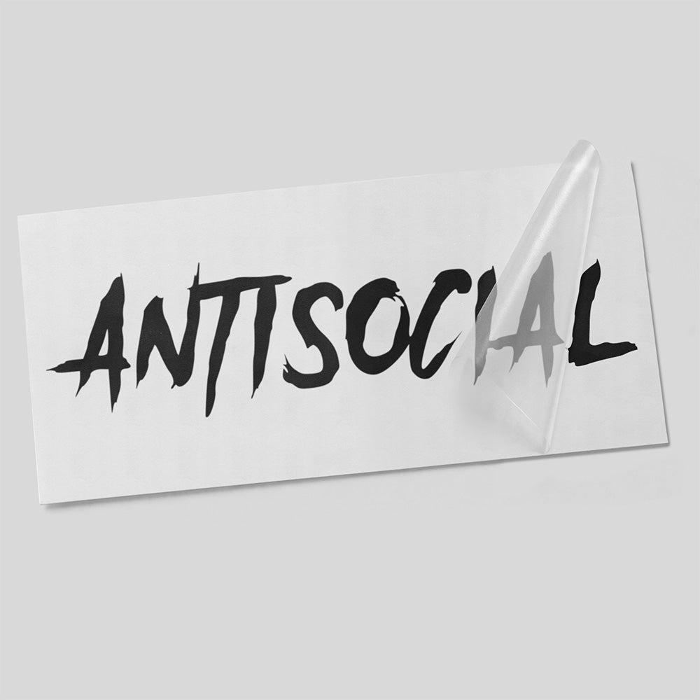 Antisocial Autoaufkleber – Schriftzug aus Vinyl mit Transferfolie