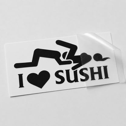 I Love Sushi Aufkleber – Lustiger Sticker | Vinyl, 17 Farben & Größen PlotterStickers