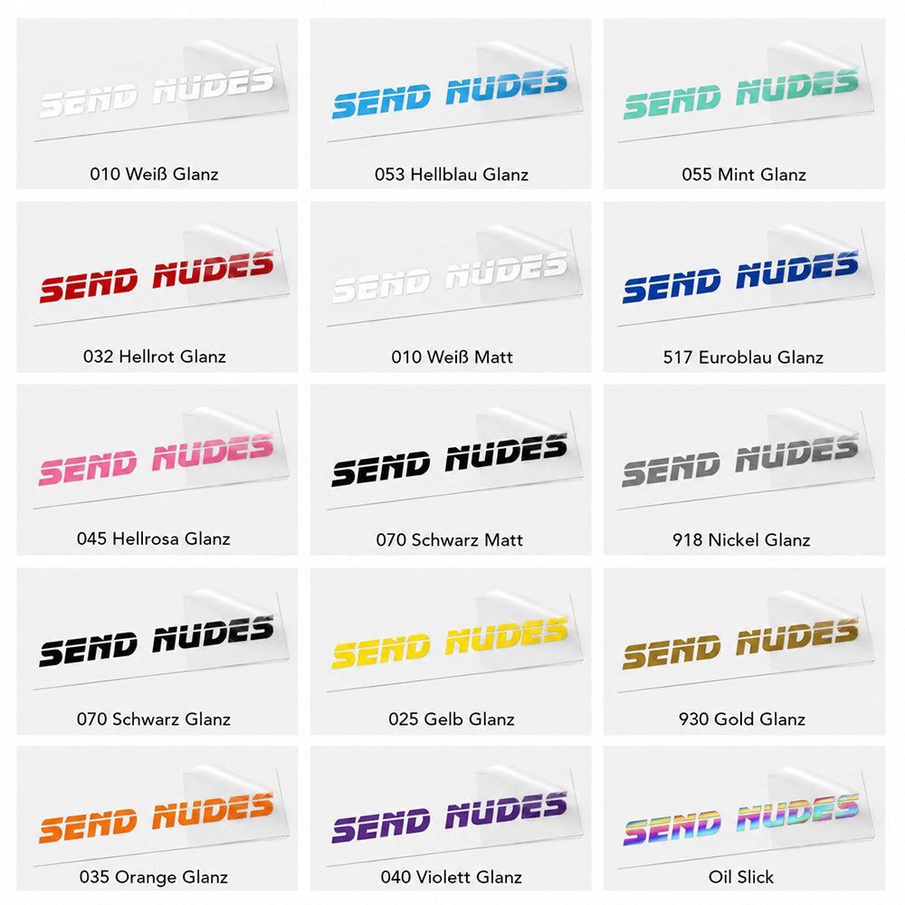 Send Nudes Autoaufkleber – Lustiger Sticker | Wetterfester Tuning Sticker aus Vinyl